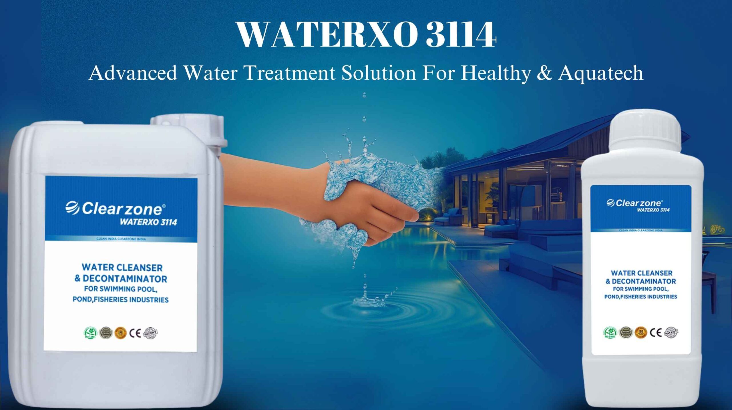 Clearzone WATERXO 3114 water cleanser – Save Water Save Life solution for pools, ponds, and fisheries